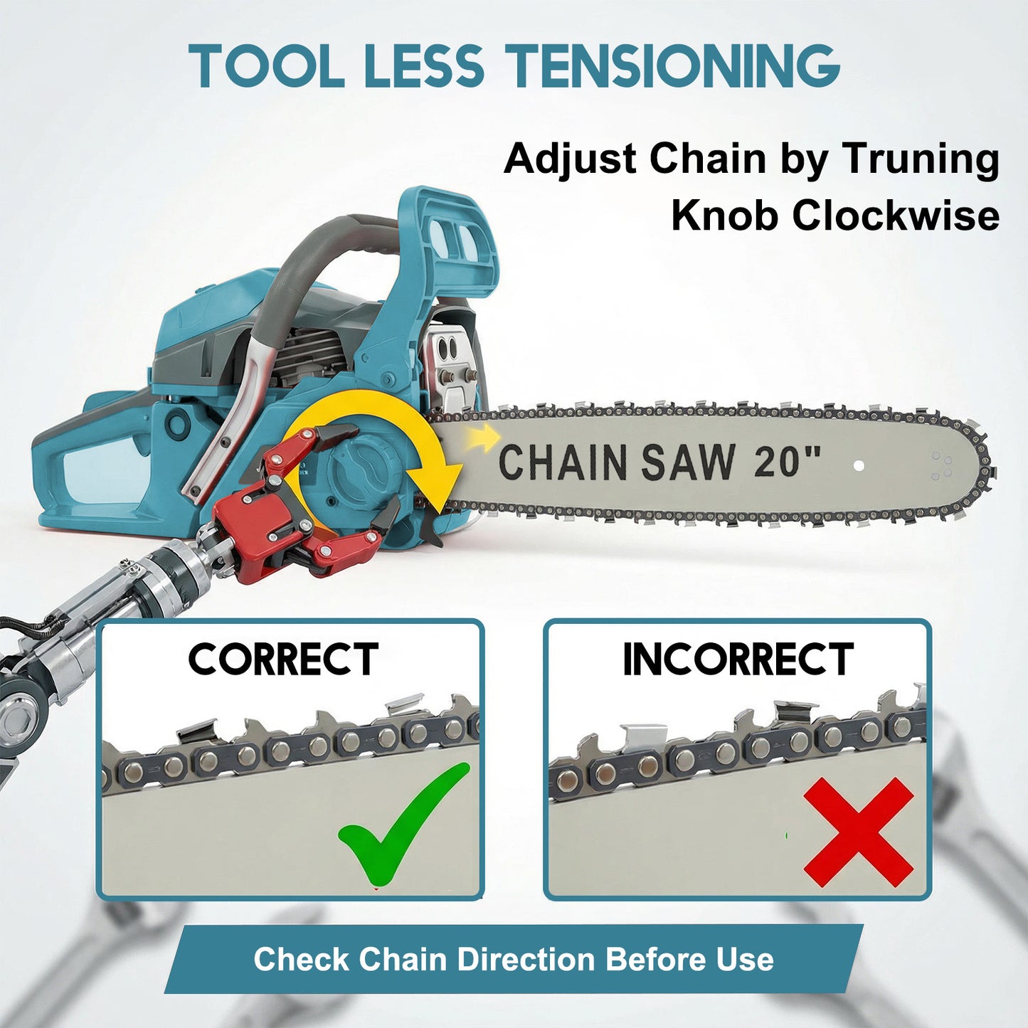BAOKALER 20-Inch Gas Chainsaw, 3.4HP Powerful Chainsaws, 10700 RPM 2-Cycle 62CC Heavy Duty Gas Chainsaw, for Farm/Garden/Ranch/Wood Cutting