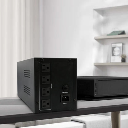 Backup UPS Power Supply 1200VA 720W Battery Backup Power with 4 Outlets and LCD Display, Suitable for Home and Office