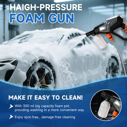 BAOKALER Cordless Pressure Washer, 600 PSI Portable Power Washer with 2 x 4.0AH Batteries, 6-in-1 High Power Washer for Car, Garden, Patio