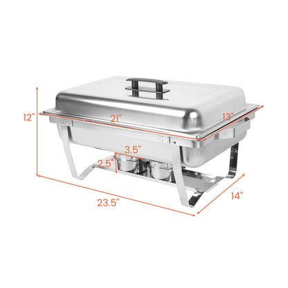 Chafing Dish Buffet Set 2 Pack, 8QT 3 Compartment Stainless Steel Chafing Dish Set, Buffet Warmer for Catering, Parties, Weddings