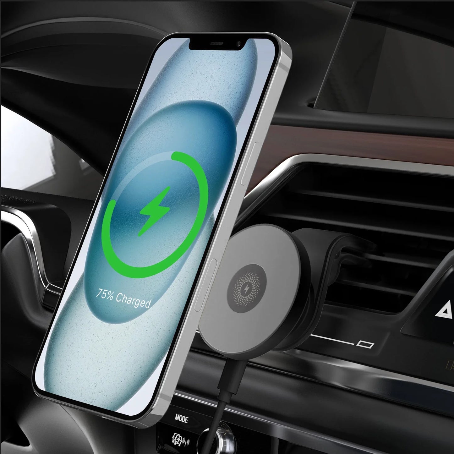 Magnetic Car Mount Charger for Mag-Safe,15W Fast Wireless Car Charger, 360¡ã Rotating Magnetic Phone Holder for Car Air Vent, Compatible with iPhone 17 16 15 14 13 12,Car Accessories£¬Black
