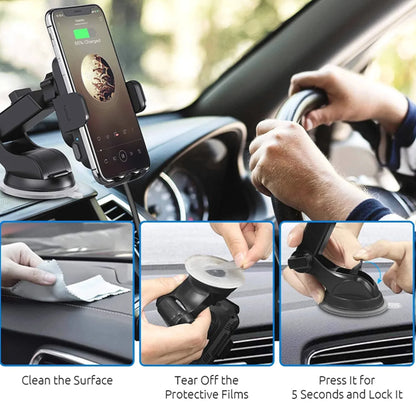 15W Car Wireless Charger Fast Charging for iPhone,Samsung Galaxy,Wireless Car Mount Car Charger Phone Holder for iPhone 17 16 15 14 13 12 11 Pro Max X,Black