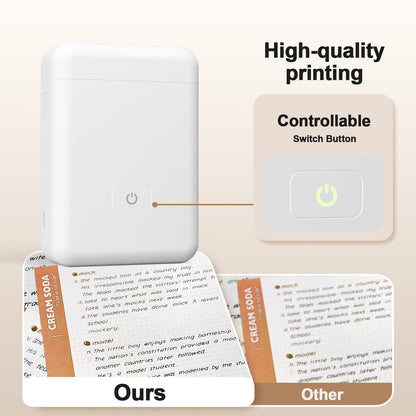 Portable Label Maker Machine with Tape - HP2 Bluetooth Label Printer for Storage, Office, Home, Mini Smart Phone, White