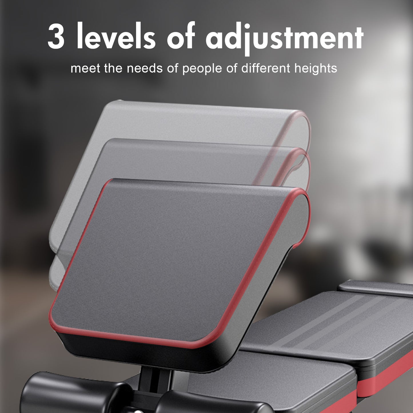 BAOKALER 7 Levels Adjustable Weight Bench with Extended Headrest & Leg Extension, Foldable Dumbbell Workout Bench, Supports Up to 770 lbs, Incline & Decline Positions for Full Body Strength Training