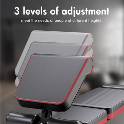 BAOKALER 7 Levels Adjustable Weight Bench with Extended Headrest & Leg Extension, Foldable Dumbbell Workout Bench, Supports Up to 770 lbs, Incline & Decline Positions for Full Body Strength Training