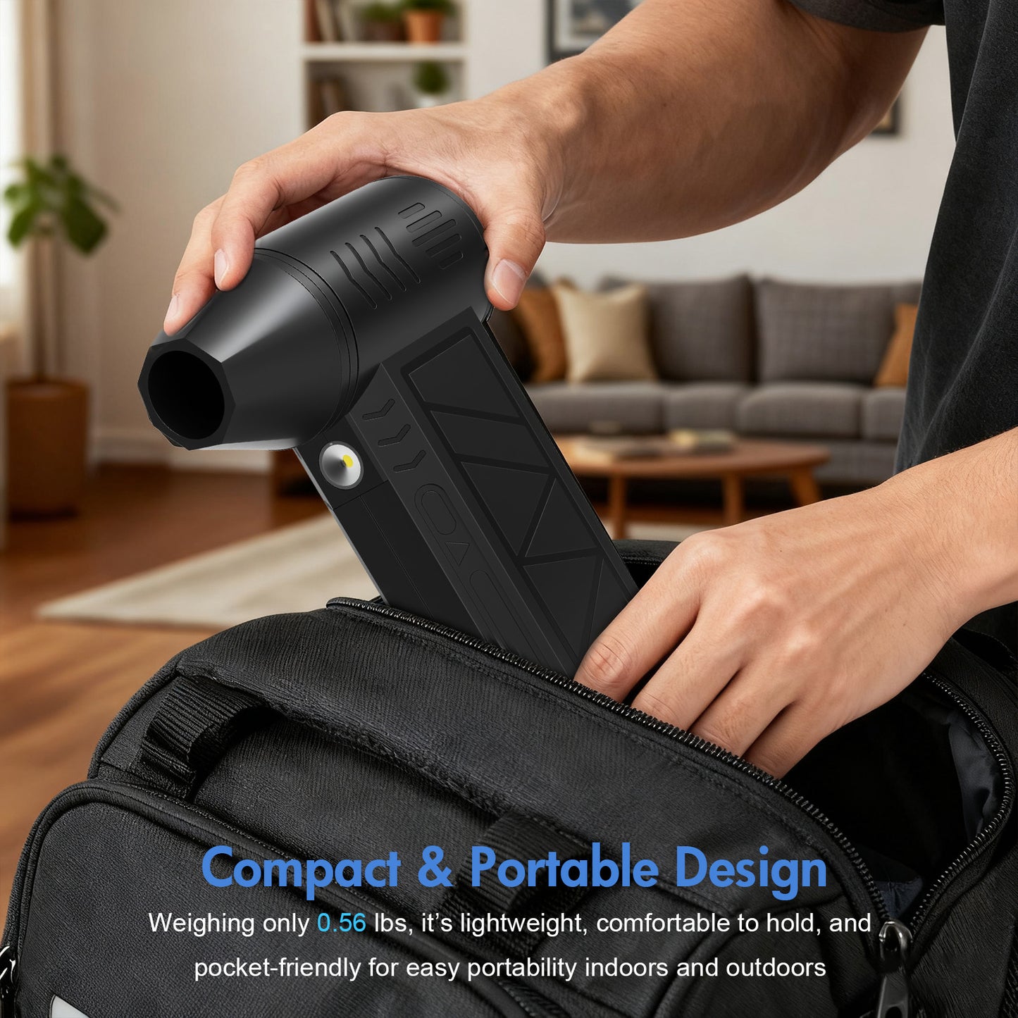 Compressed Air Duster, 180000RPM 3-Gear Adjustable Electric Air Duster with LED Display, Rechargeable Cordless Air Blower with Fast Charging for Computer, Keyboard, House, Outdoor and Car
