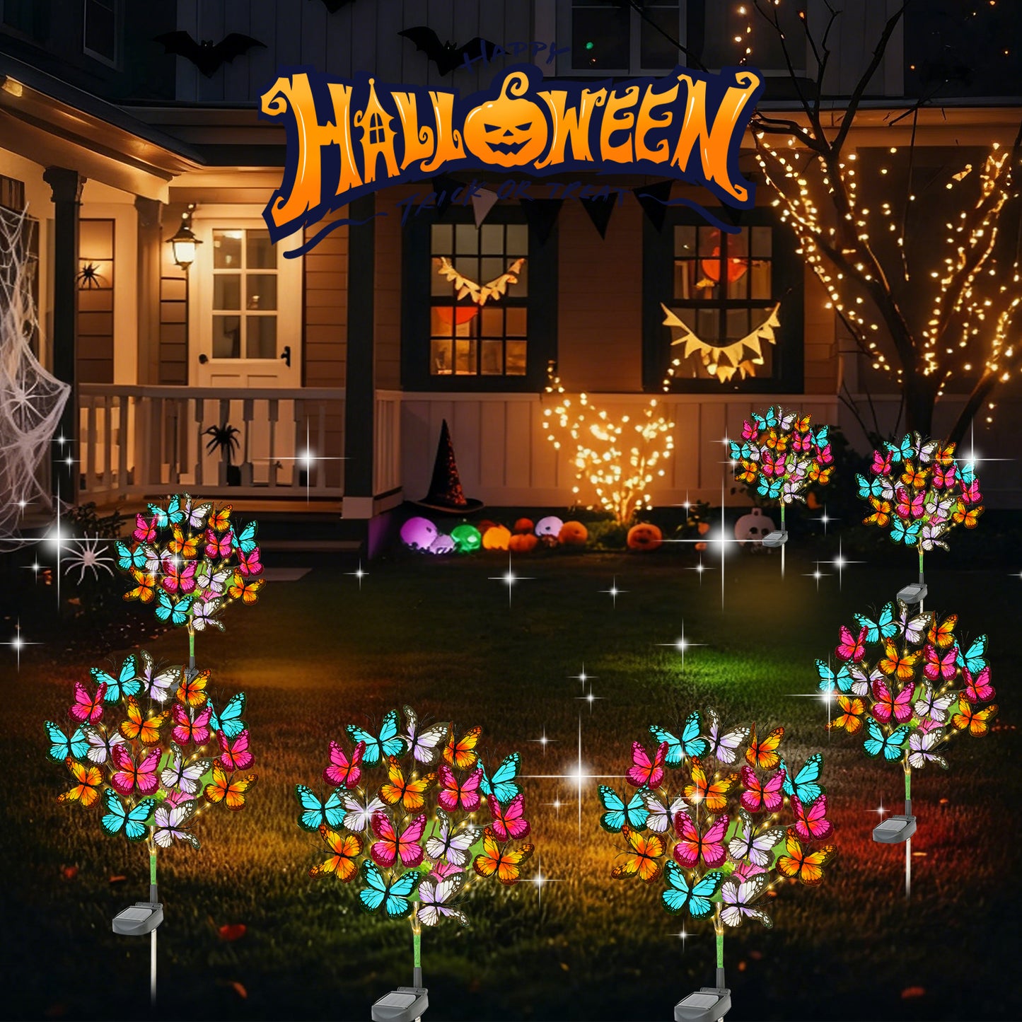 TopZoo Solar Butterfly Light for outdoor, 2 Pack Outdoor Waterproof Pathway Garden Stake Lights , Outside Decor for Patio, Lawn, Pathway