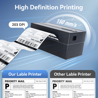 Label Printer Bluetooth 4x6 Thermal Wireless Shipping Label Maker for Packages, Compatible with Windows, iOS & Android, Ideal for Business & Home Sticker Printing