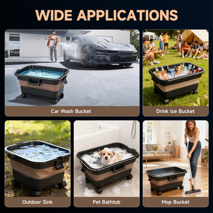 BAOKALER Portable Pressure Washer with Foldable Water Container (Black), 1160PSI High Power Washer, 21V Cordless with 4.0Ah Dual Batteries & 6-in-1 Nozzle for Car, Patio, Fence, Deck, Driveway Cleaning
