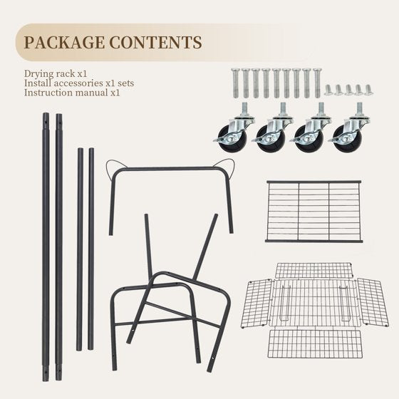 ALSO GO Rolling Laundry Cart with Clothes Rack, Multifunctional Laundry Butler with Basket, Hamper Cart with Lockable Wheels, Black