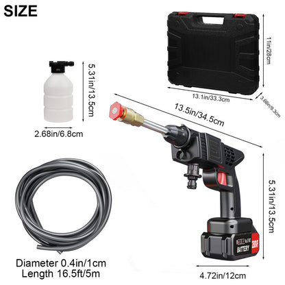 288VF Cordless Pressure Washer with 2 Batteries and Charger, Portable Electric Power Washer, Water Pressure Machine Spray Gun for Home