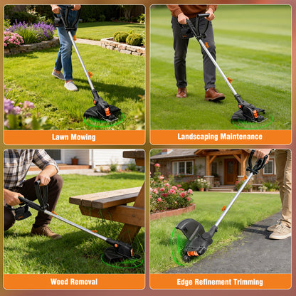 CATGOOD 12 Inch Weed Eater, 4AH Battery Powered Weed Wacker with 9650 RPM High-Efficiency Motor