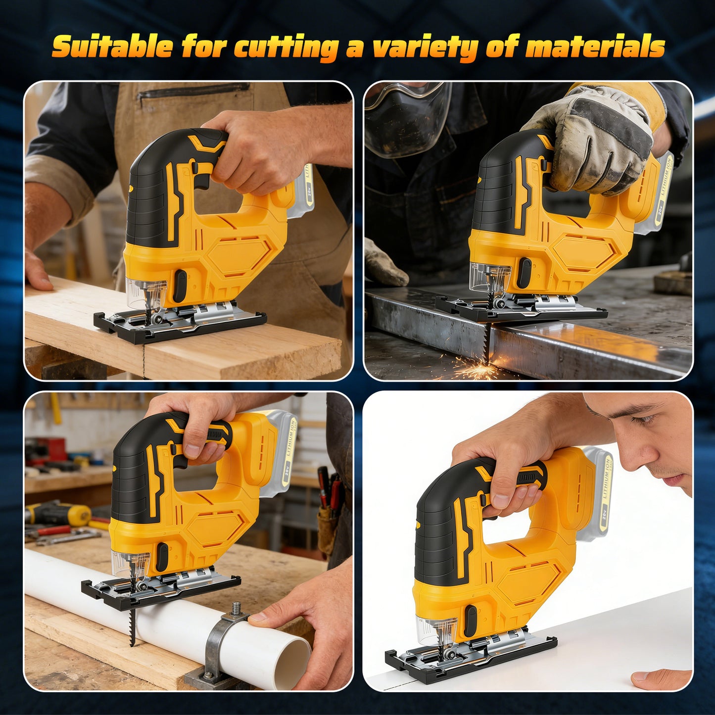 Brushless Cordless Jig Saw, Electric Jigsaw Tool Power Jig Saws for Woodworking, Wood Cutter Hand Tool with 3 Orbital Settings, ¡À45¡ã Bevel Cutting, Compatible for DEWALT 20V Battery
