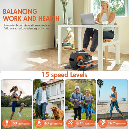 CATGOOD Under Desk Elliptical, Portable & Quiet Ellipse Exerciser for Seniors Adults Fully Assembled, Electric Seated Pedal Exerciser with Remote Control, Non-Slip Straps