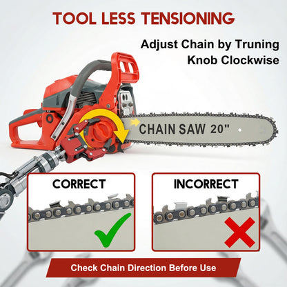 BAOKALER 20-Inch Gas Chainsaw, 10700 RPM 2-Cycle 62CC Heavy Duty Gas Chainsaw, 3.4HP Powerful Chainsaws, for Farm/Garden/Ranch/Wood Cutting
