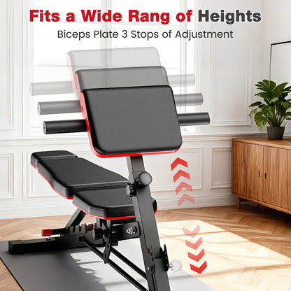 BAOKALER Weight Bench, 1000LBS Max Load, 8 in 1 Dumbbell Bench with Adjustable Seat Angles, Incline, Decline, and Flat Bench Roman Chair for Full Body Home Gym Workout