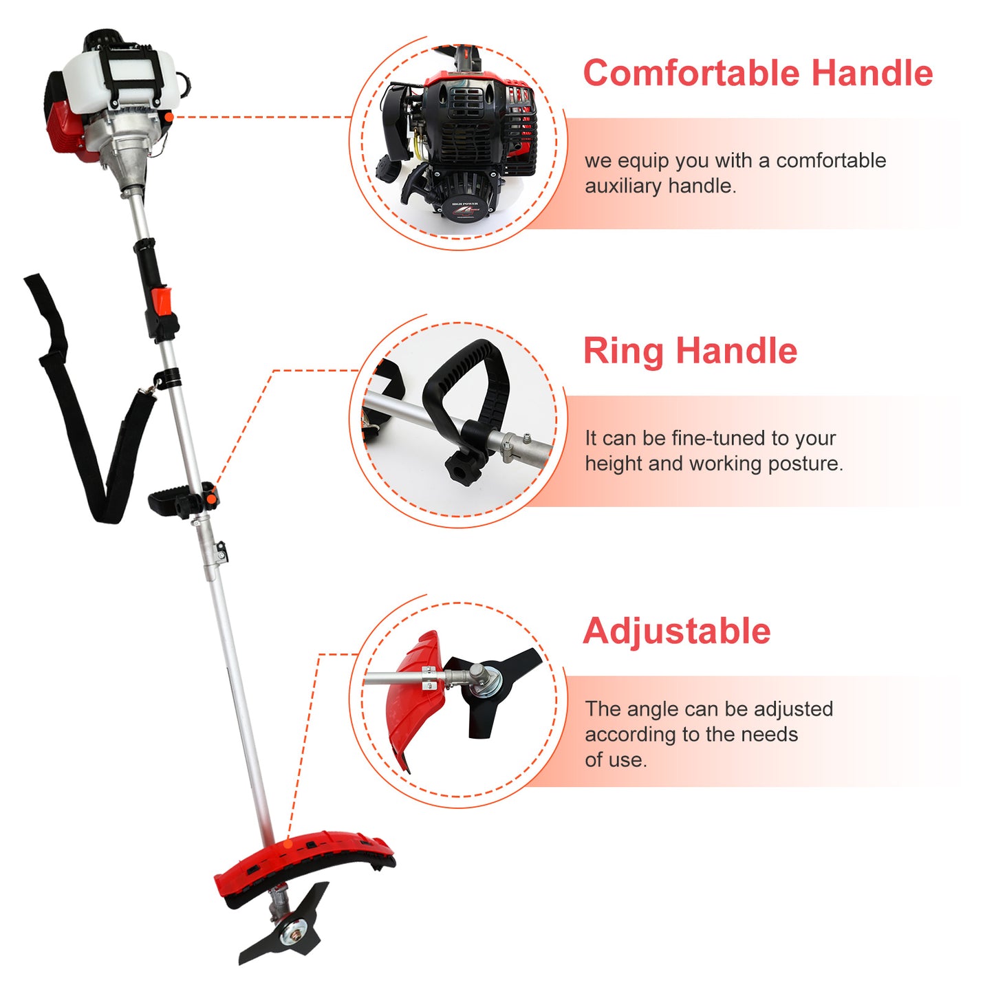 BAOKALER 31CC 4-Cycle Gas String Trimmer Weed Wacker, 16" Gas Weed Eater Weed Trimmer