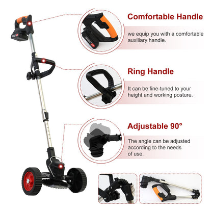 Baokaler Foldable Grass Trimmer, Cordless Electric Weed Eaters Weed Trimmer with 2 Battery