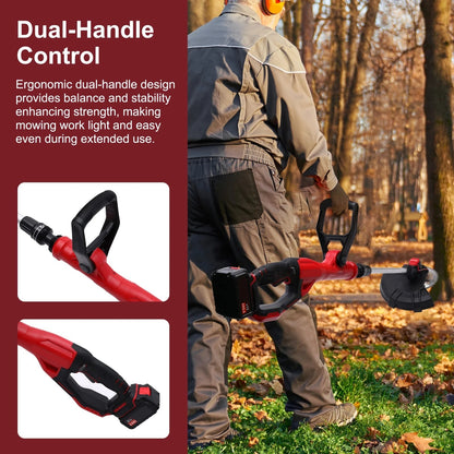 BAOKALER Cordless Brussless Weed Eaters with 4.0Ah 10C Battery, 18000RPM Grass String Trimmer for Wood Cutting Grass Cutting