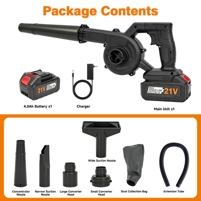 BAOKALER 21V Mini Cordless Leaf Blower, 160 MPH 2-in-1 Lightweight Electric Leaf Blower with 4.0Ah Battery for Lawn, Patio, Dust Cleaning, Black
