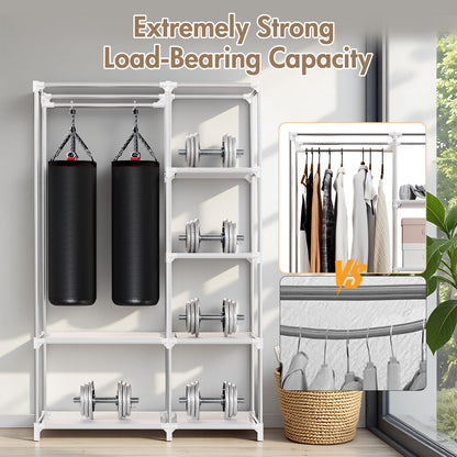 BAOKALER Closet Organizers and Storage, Hanging Closet Organization, Non-Woven Fabric Clothing Storage for Home Bedroom Living Room, Coffee