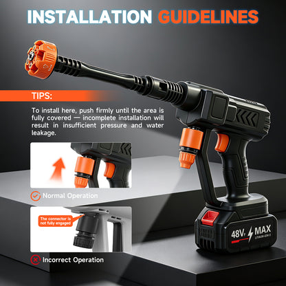 Cordless Pressure Washer, 900PSI Portable Power Washer with 2 X 4.0Ah Batteries, Electric Power Cleaner with 16.4ft Hose for Car, Floor, Garden