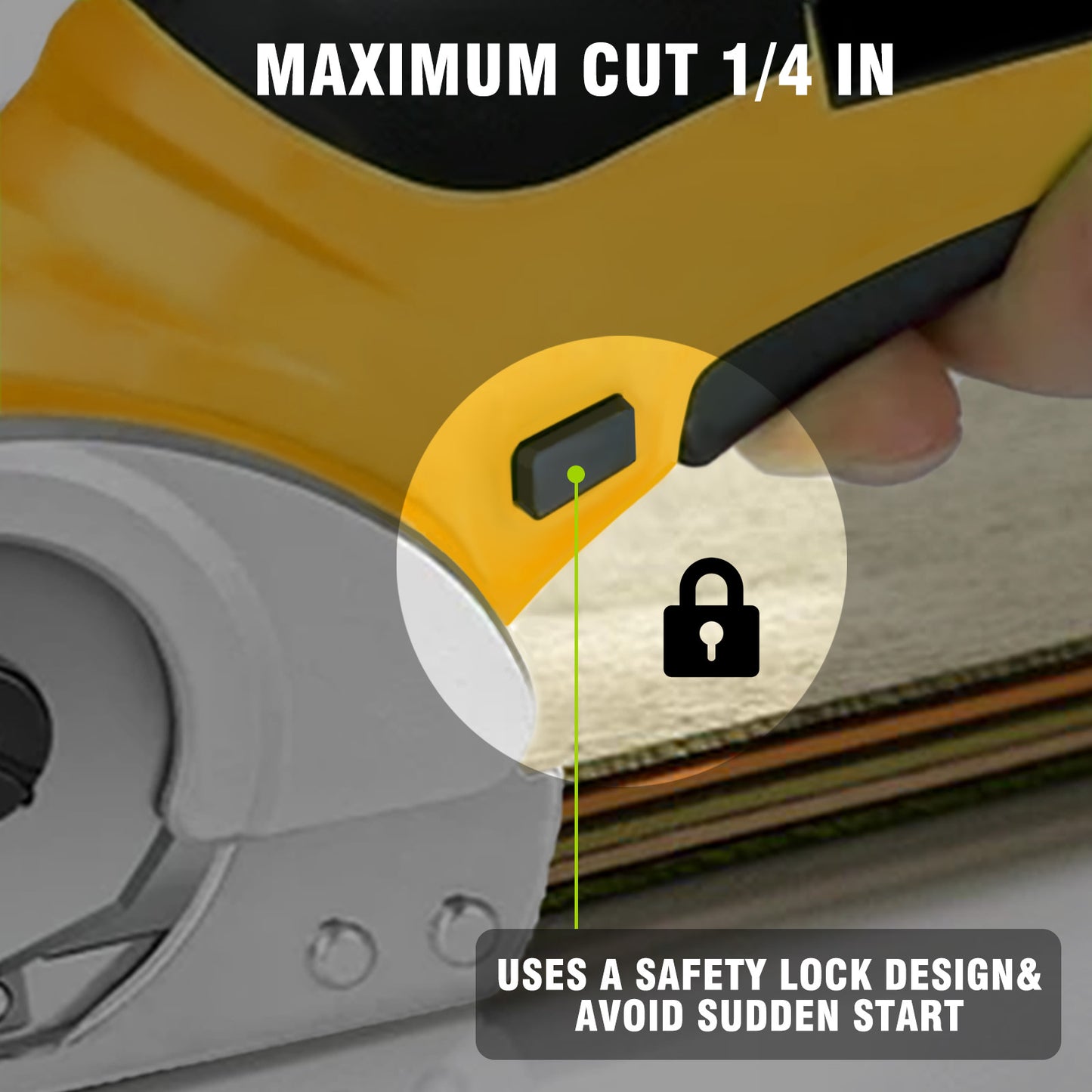 Cordless Electric Scissors, Cardboard Cutter, Rechargeable Powerful 4V Scissor Cutting Tool for Cardboard, Fabric, Leather, Yellow