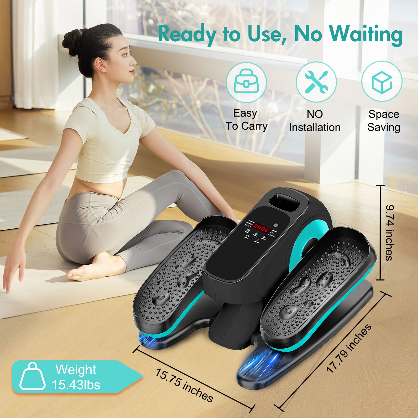 Under Desk Elliptical Machine, Ellipse Leg Exerciser with Remote Control & 12 Adjustable Speeds, Noiseless Ellipse Leg Exerciser, Fully Assembled Elliptical Training Machine