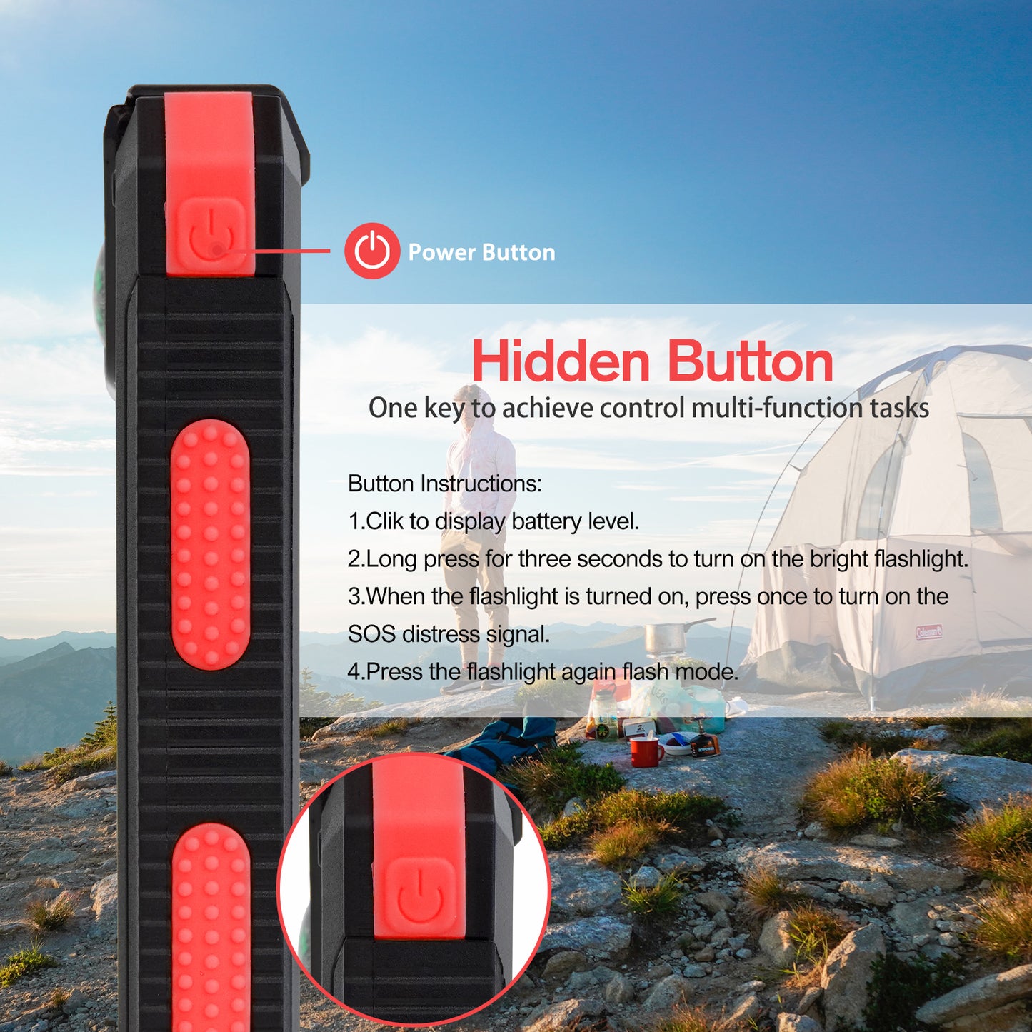 2PK BAOKALER 30000mAh Solar Charger for Cell Phone iPhone, Portable Solar Power Bank with Dual 5V USB Ports, 2 Led Light Flashlight, Compass Battery Pack for Outdoor Camping Hiking(Red)