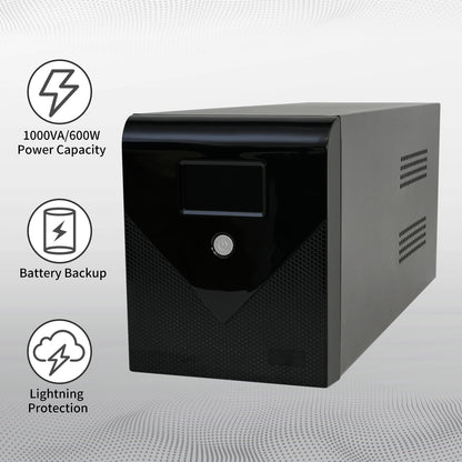 Amstech UPS 1500VA/510W Backup Power, 4 Outlets, with LCD Display, Battery Backup with Surge Protection, Suitable for Home and Office