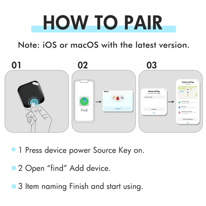 Bluetooth Tracker, Smart Air Tracker Tags,Key Finder and Item Locator Compatible with Apple Find My (iOS Only),Wireless Smart Tracker Tag for Keys/Luggage/Wallet,4-Pack,Black