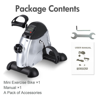 RICAN Under Desk Bike Pedal Exerciser, Mini Exercise Bike with Digital Display, Portable Foot Cycle Arm & Leg Peddler Machine for Home
