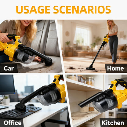 Cordless Handheld Vacuum for Makita Battery, 5-in-1 Car Vacuum Cleaner with LED Light and 400W Motor for Floor Carpet, Yellow (Battery Not Included)