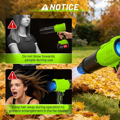 Cordless Leaf Blower, 950000 RPM Electric Leaf Blower with 2 X 4.0Ah Batteries & Charger, 110MPH Lightweight Handheld Blower for Patio Cleaning Blowing Leaves & Dust, Green
