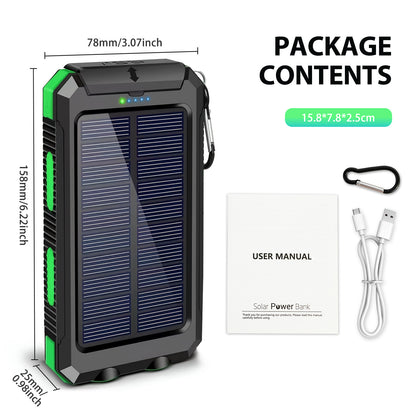 CATGOOD 10000mAh Portable Solar Charger for iphone and Android Power Bank with Dual 5V USB Ports for Outdoor Camping Hiking(Green)