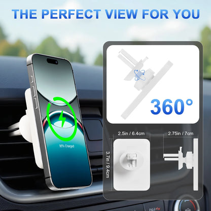 Wireless Charger Magnetic Car phone Holder for iPhone 17 16 15 14 13 Pro Max 12 Phone Car Accessories 15W Fast Charging Car Mount Charger