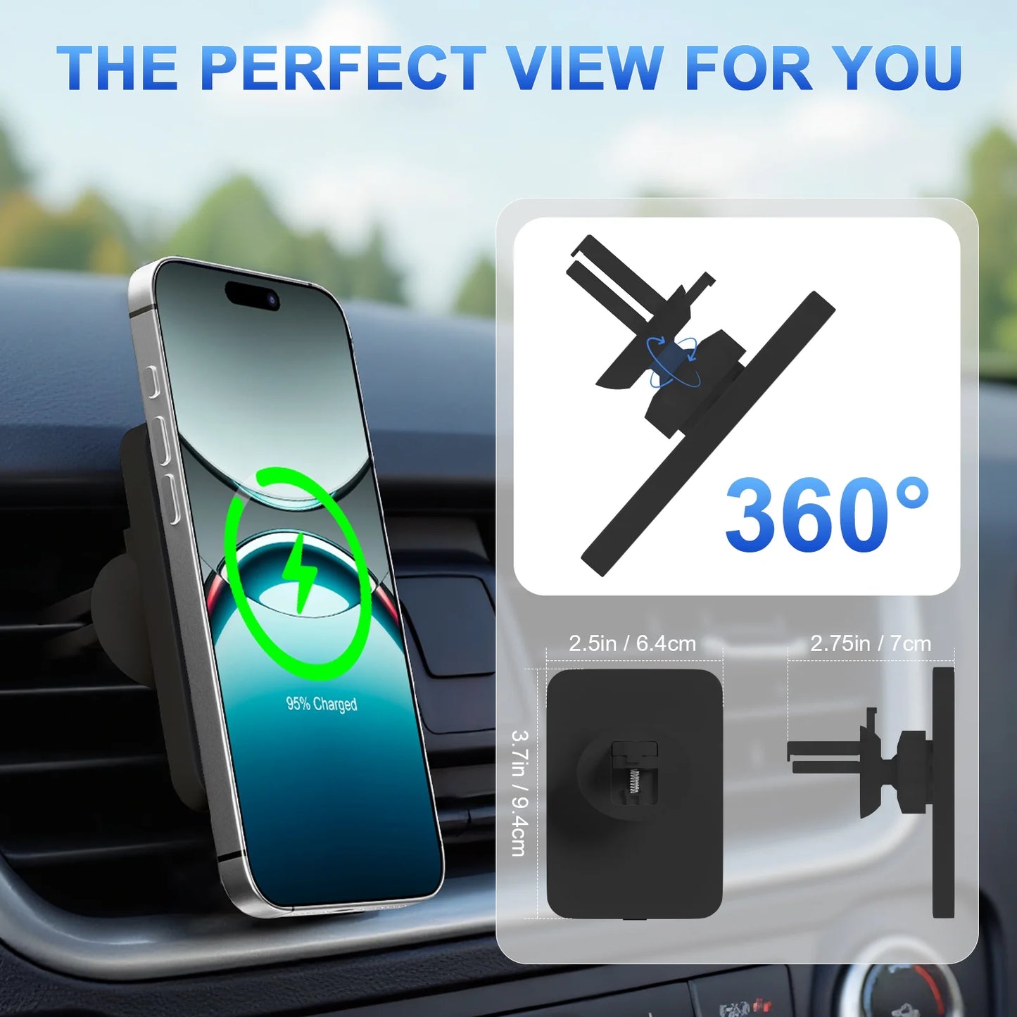 Magnet Wireless Car Charger 15W Phone Holder Car Air Vent Fast Charging Pad For Magsafe iPhone 17 16 15 14 13 12