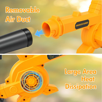 Electric Leaf Blower Cordless, 17,000 RPM, 2 x 2.0Ah Batteries & Charger, Handheld Leaf Blowers for Lawn Care, Variable Speed Switch, Portable Lightweight Grass Blower for Yard, Patio & Outdoor Use
