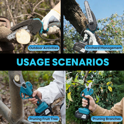 4-in-1 Cordless Pole Saw & Electric Pruning Shears, 8.53FT Telescoping Pole 180¡ã Rotating Head, 8 inch Cordless Tree Trimmer with 2¡Á4.0Ah Batteries for Garden Pruning
