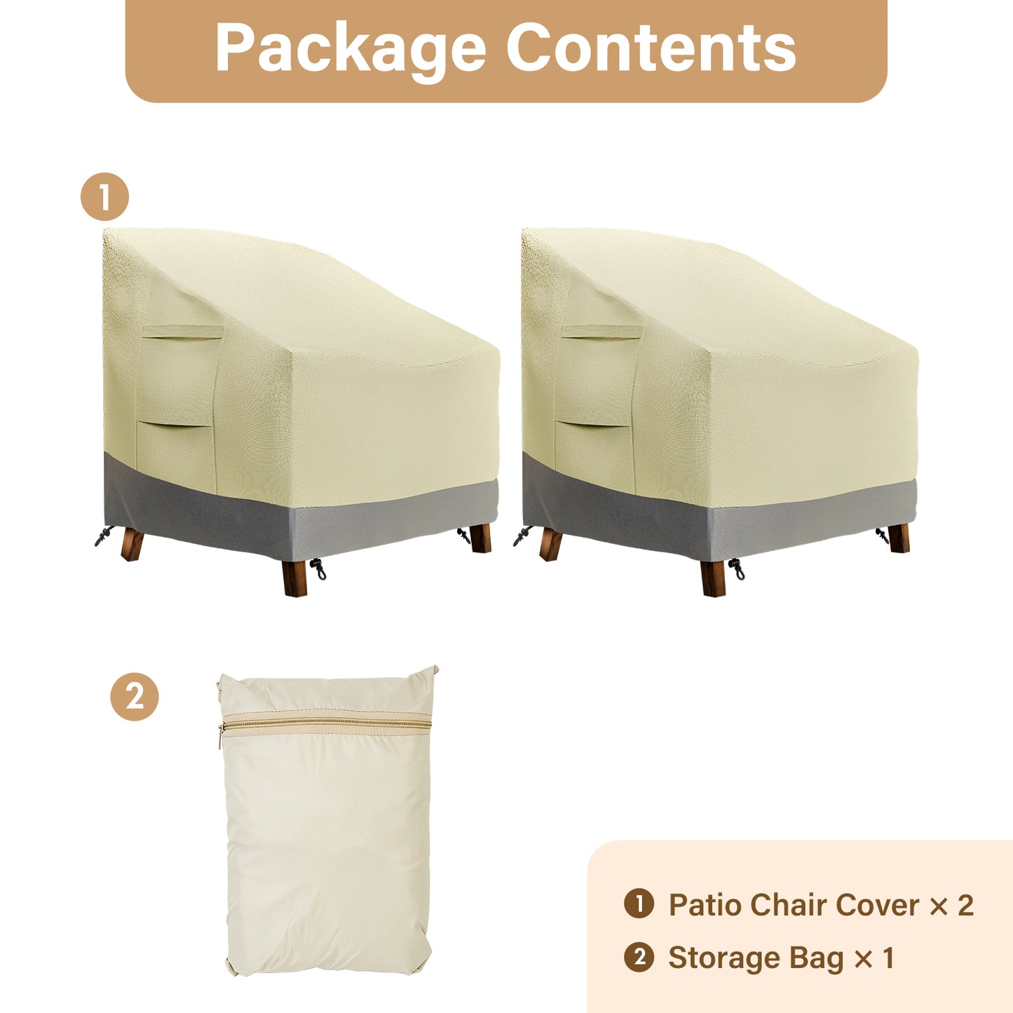 Patio Chair Covers,Outdoor Chair Cover,600D Waterproof/Dustproof Patio Furniture Covers for Outdoor Furniture, 32" L x 37" W x 36"H