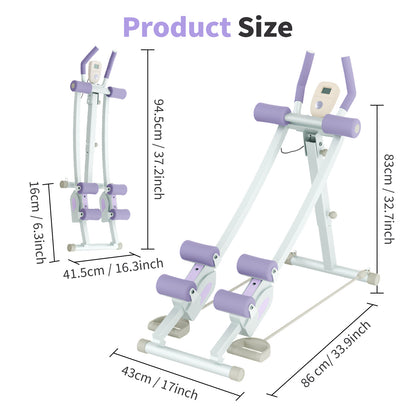 RICAN Ab Fitness Crunch, Abdominal Workout Machine for Glider Roller and Pushup with Headrest, Strength Training Exerciser for Core Strength and Plasticity, Ideal for Home Gym Office