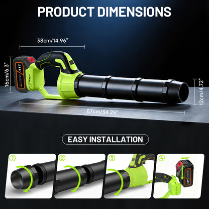 BAOKALER Cordless Leaf Blower, 580CFM 180MPH Handheld Leaf Blower with 2 x 4000mAh Batteries & Charger for Yard, Patio, Driveway Cleaning, Green