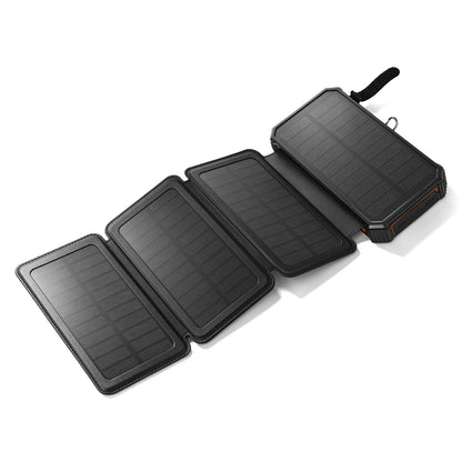 Solar Power Bank 46800mAh, PD15W Fast Charging Solar Charger with 4 Built-in Cables & Wireless Charging, Portable Solar Charger for Cell Phone, Solar Battery Pack for Camping (Orange)