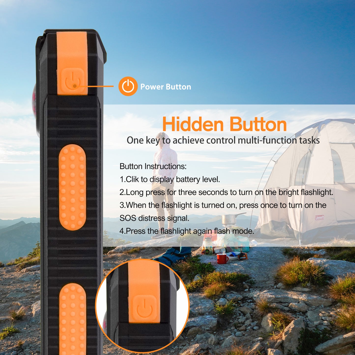 BAOKALER 30000mAh Solar Charger for Cell Phone iPhone, Portable Solar Power Bank with Dual 5V USB Ports, 2 Led Light Flashlight, Compass Battery Pack for Outdoor Camping Hiking(Orange)