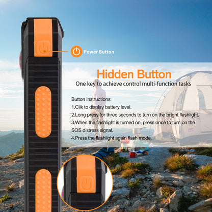 BAOKALER 30000mAh Solar Charger for Cell Phone iPhone, Portable Solar Power Bank with Dual 5V USB Ports, 2 Led Light Flashlight, Compass Battery Pack for Outdoor Camping Hiking(Orange)