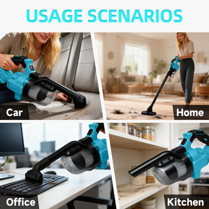 Cordless Handheld Vacuum for Makita Battery, 5-in-1 Car Vacuum Cleaner with LED Light and 400W Motor for Floor Carpet,Blue (Battery Not Included)