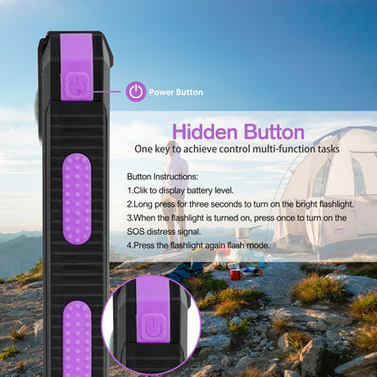 BAOKALER 30000mAh Solar Charger for Cell Phone iPhone, Portable Solar Power Bank with Dual 5V USB Ports, 2 Led Light Flashlight For emergency , Compass Battery Pack for Outdoor Camping Hiking(Purple)