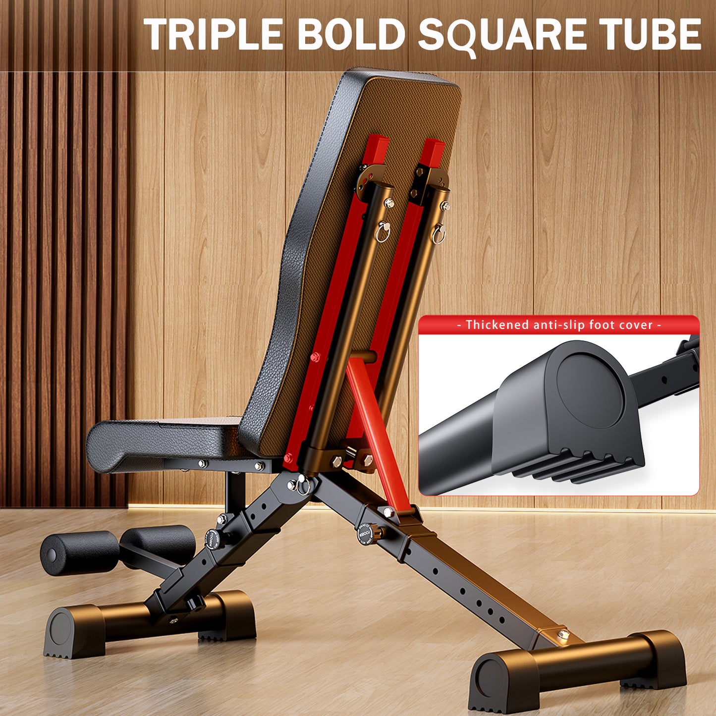 Weight Bench, Foldable 8-in-1 Workout Bench for Full Body Exercise, 1000lb Max Load, Adjustable Fitness Bench for Home Gym Strength Training