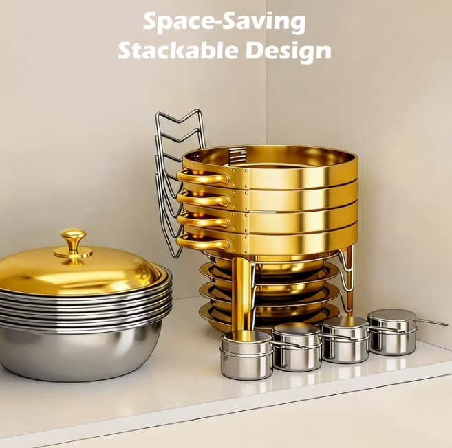 Chafing Dishes for Buffet, 2 Pack Round Stainless Steel Chafing Dish Buffet Set with Lid Holder, 5.3 QT Food Warmers for Parties Buffet, Catering Supplies Buffet Display for Party, Wedding