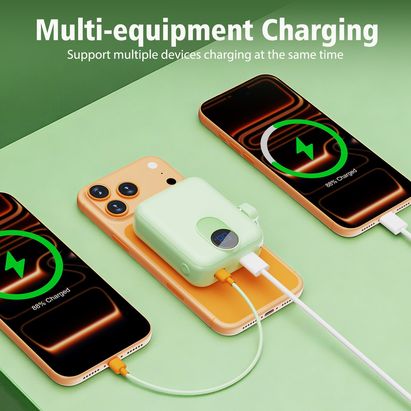 Baokaler Portable Charger, Smallest 22.5W 10000mAh USB C in & Out Power Bank Fast Charging, Phone Battery Pack Compatible with iPhone 17 16 15 14 Pro Samsung S24 Google iPad etc(Green-2PK)